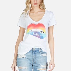 Lauren Moshi rainbow lip tee
